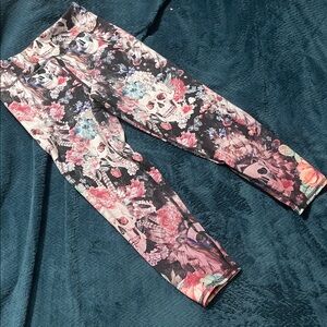 Floral Skull Print Leggings